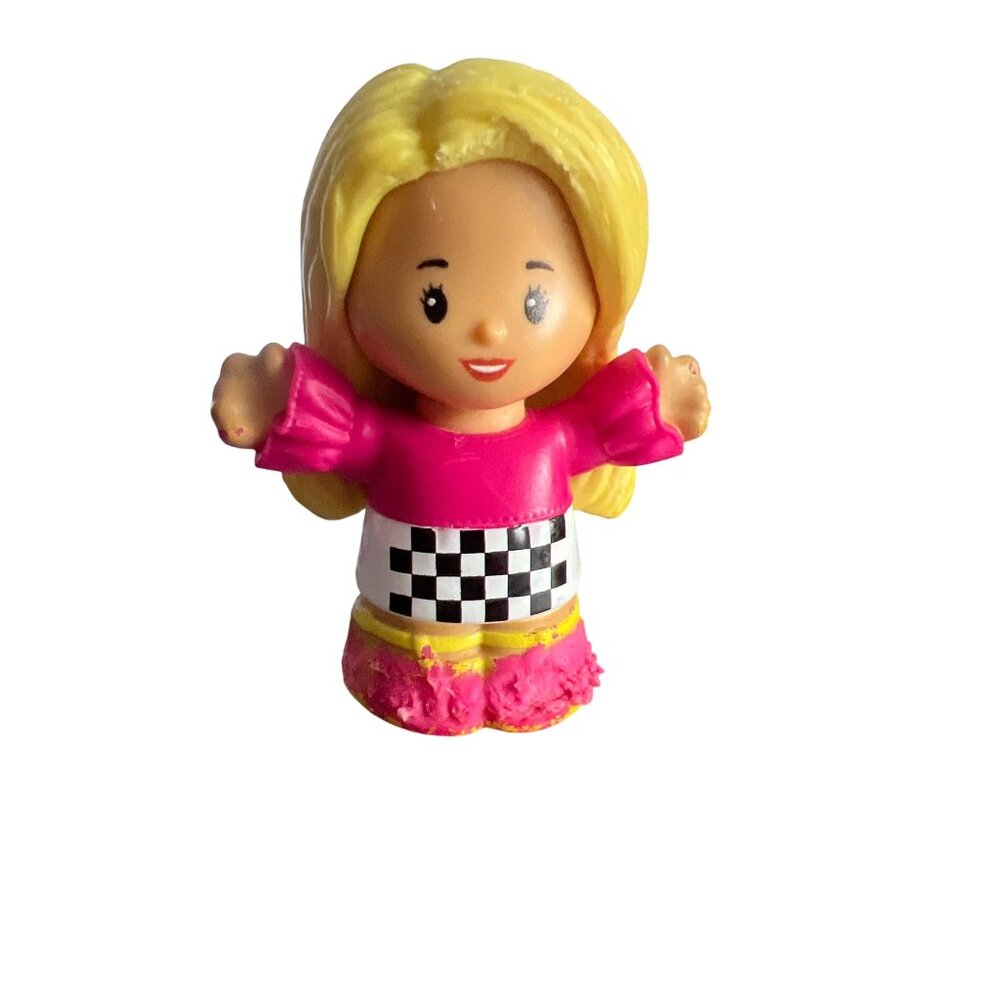 Mattel 2022 Little People Blonde Barbie Race Car Driver